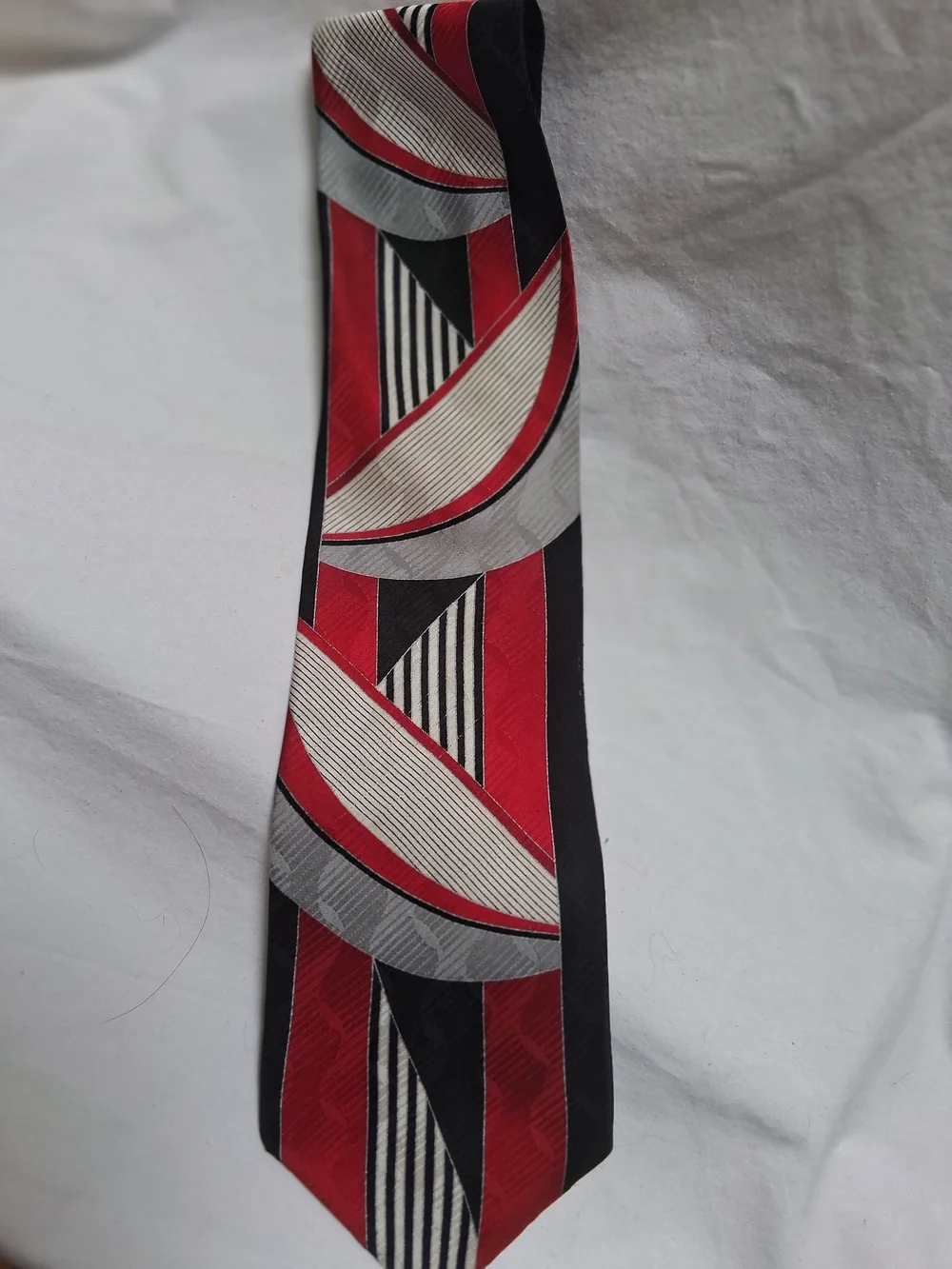 Zanetti SILK Red and Black Geometric Men's Tie